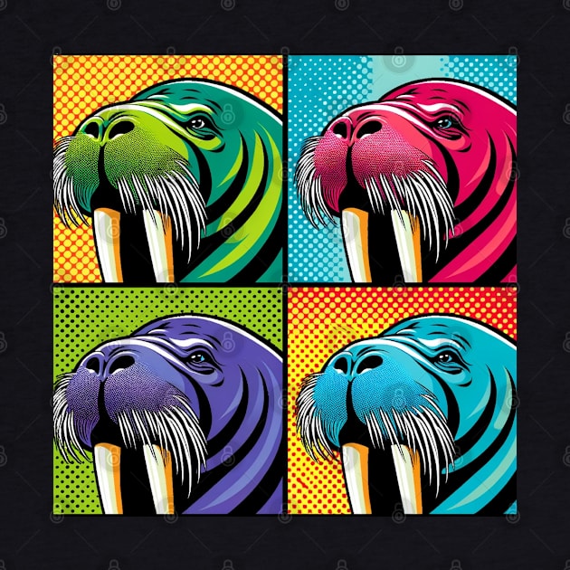 Pop Art Walrus Tee - Marine Mammal Statement by PawPopArt